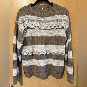 Striped Brown and Cream Sweater